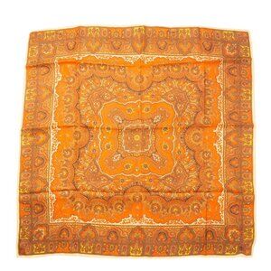 Vintage Paisley Pattern Orange & Brown Square Scarf